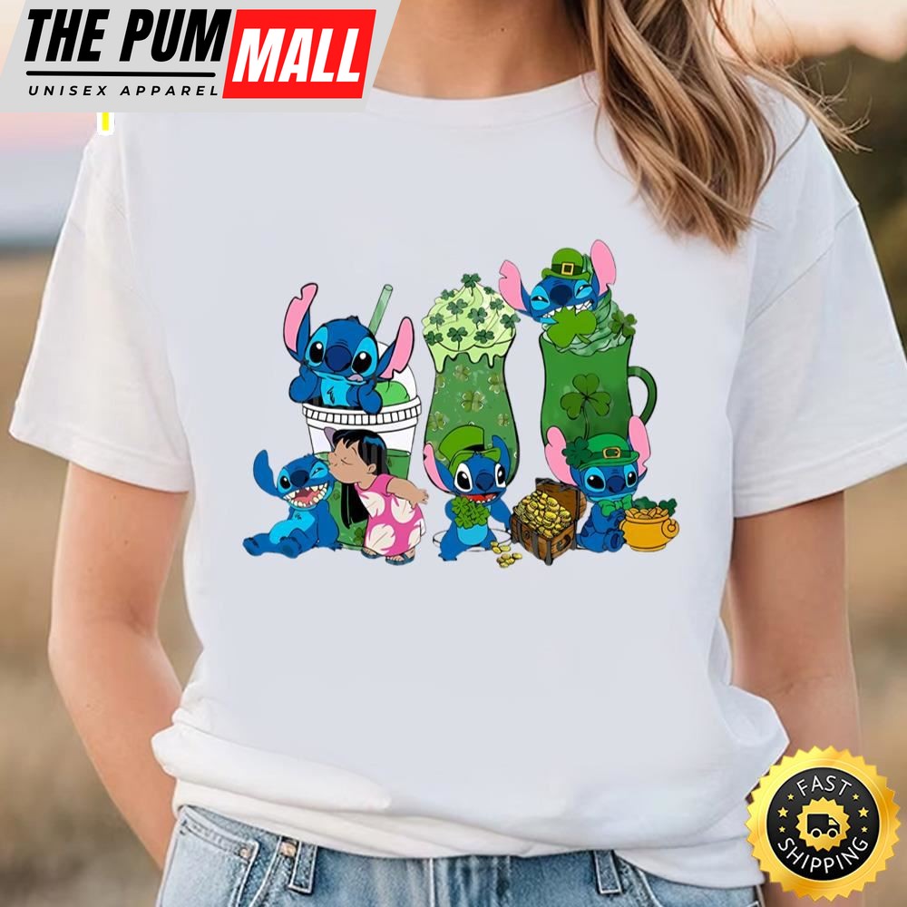 Lilo And Stitch St. Patricks Day Coffee Latte Shirt