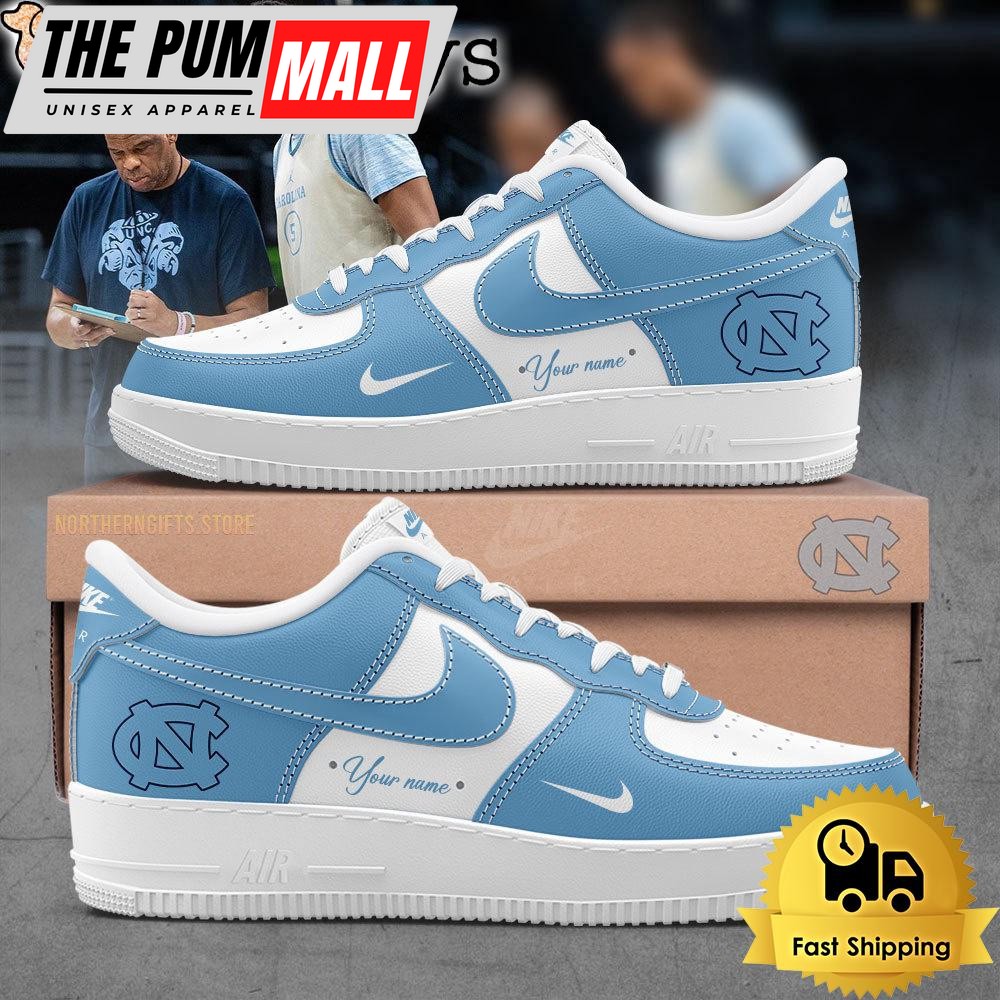 Limited Edition UNC Basketball Custom Name For Fans Air Force 1 Shoes