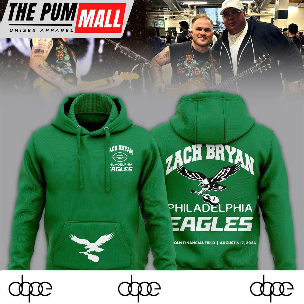 Limited Edition Zach Bryan x Eagles Green Hoodie