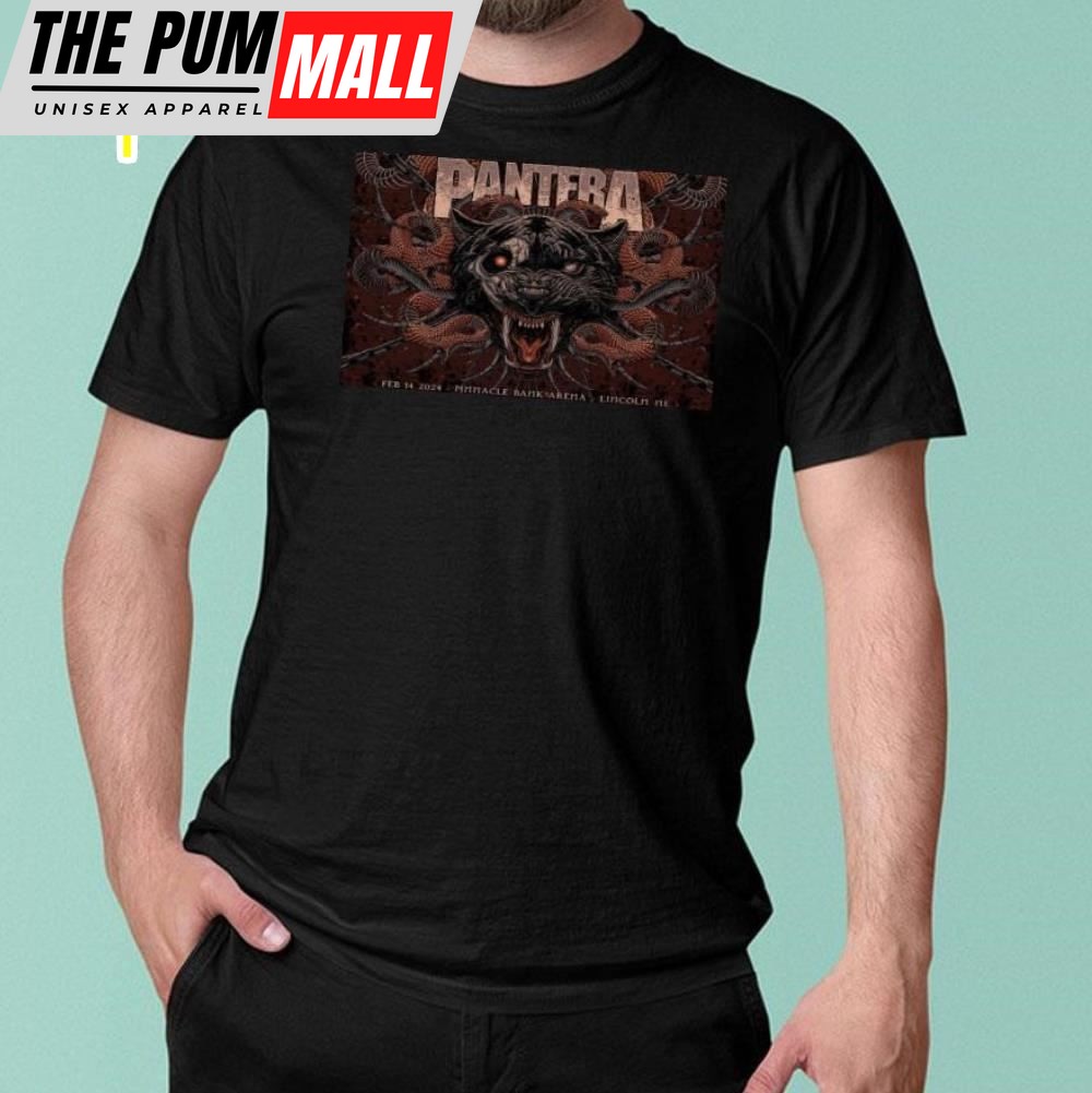 Lincoln, Ne February 14, 2025 Pantera Tour Poster Shirt
