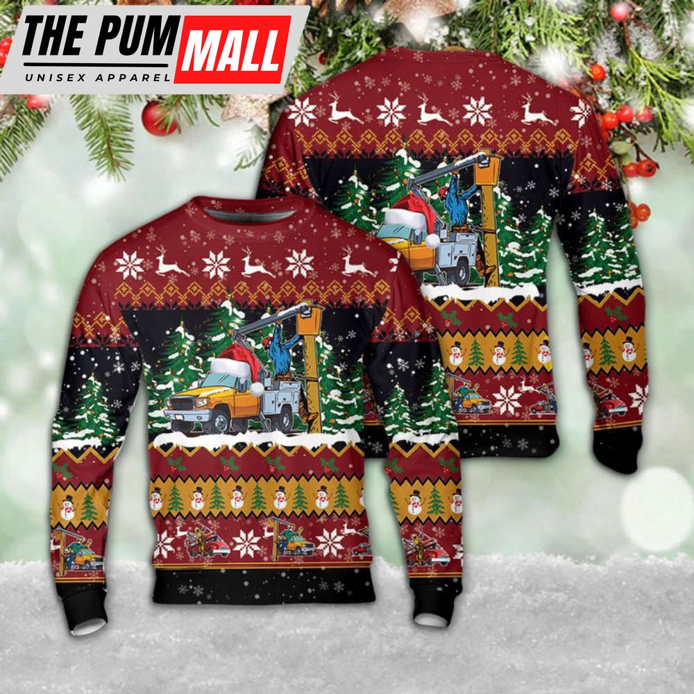 Lineman With Bucket Truck Christmas Sweater Christmas Gift Day