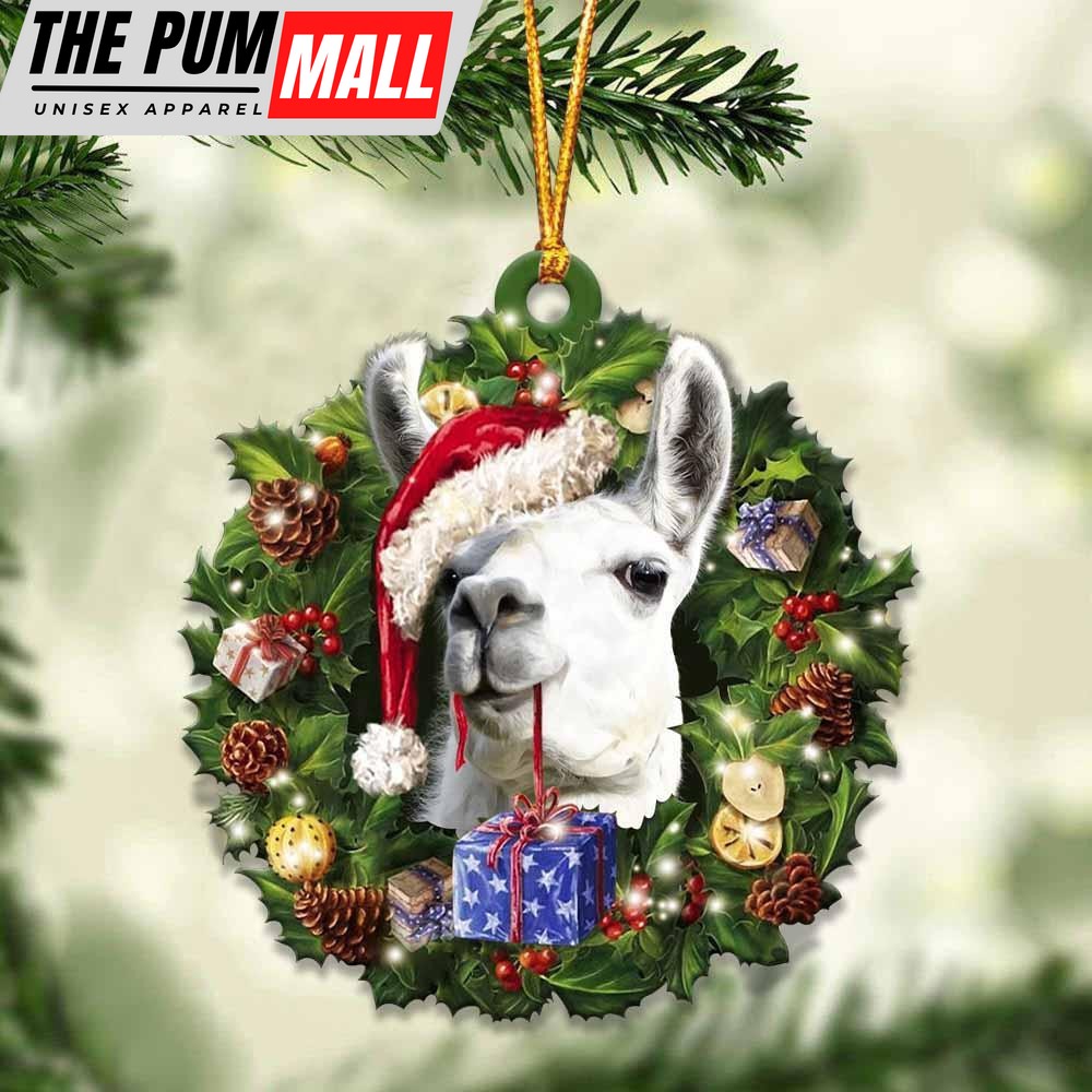 Llama And Christmas Ornament – Acrylic Llama Ornament – Gifts For Animals Lovers Limited Edition