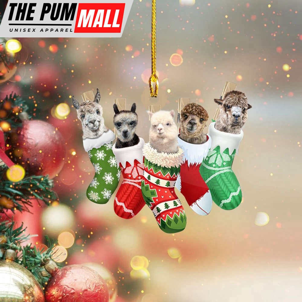 Llama In Christmas Sock Ornament Animal Llama Christmas Ornament Decoration Limited Edition