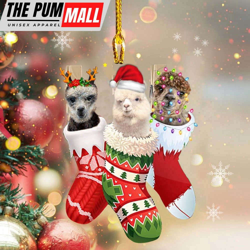 Llama In Christmas Sock Ornament Llama Ornament Funny Animal Christmas Tree Decorations Limited Edition