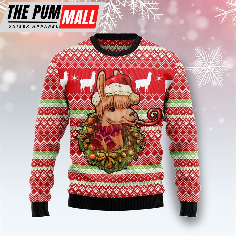 Llama Loves Christmas Ugly Christmas Sweater – Lover Xmas Sweater Gift – Unisex Crewneck Sweater