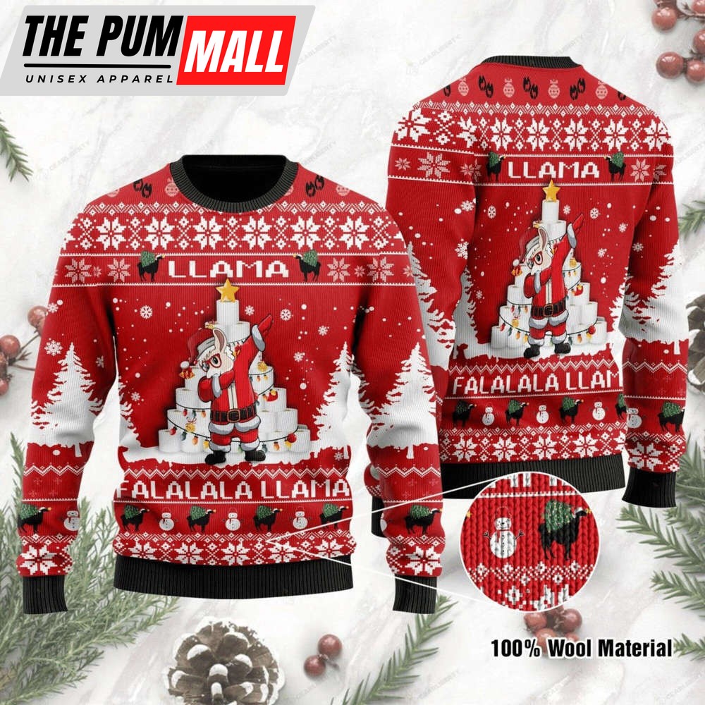Llama Ugly Christmas Sweater, Xmas Christmas Sweater, Santa Lover Gift