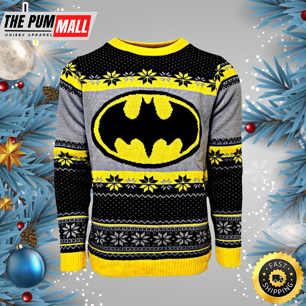 Logo Batman Pattern Ugly Christmas Sweater