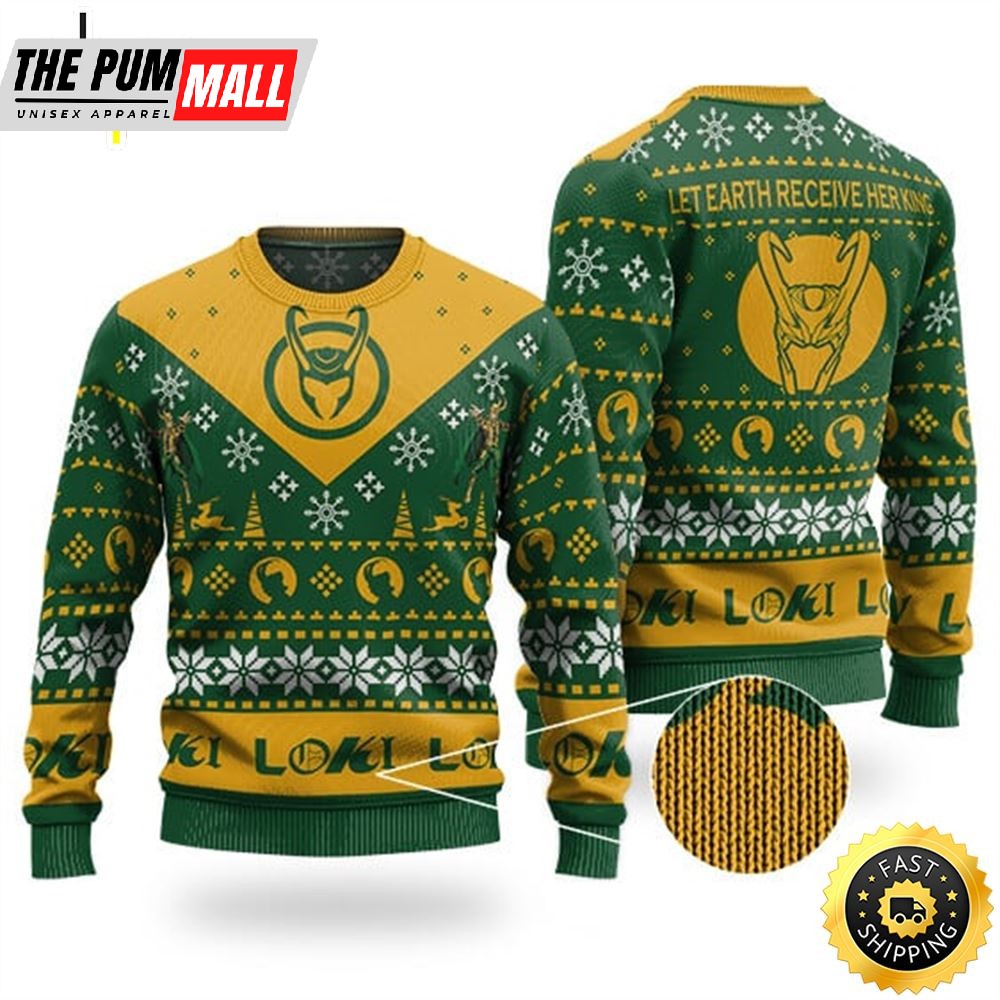 Loki Let Earth Receive Her King Xmas Sweater