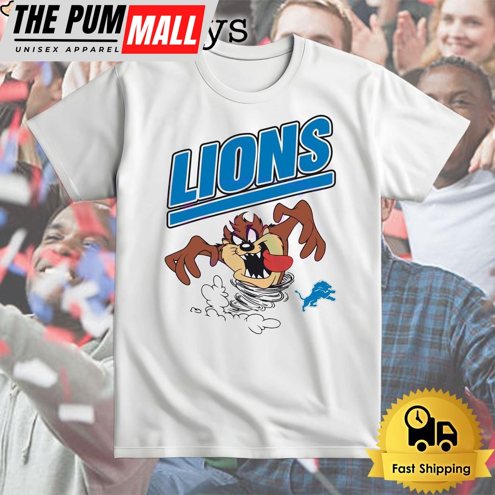 Looney Tunes Taz Detroit Lions T Shirt
