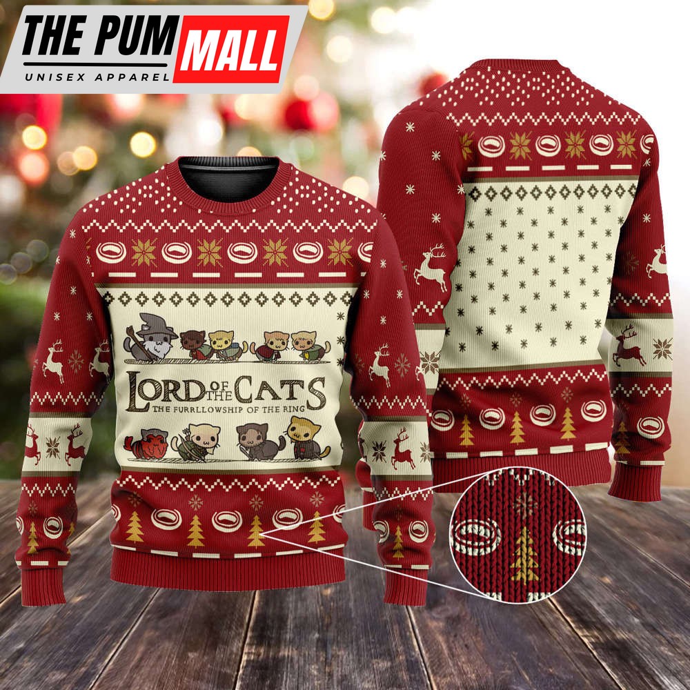 Lord Of Cats Ugly Christmas Ugly Sweater, Christmas Gift For Pet Lover