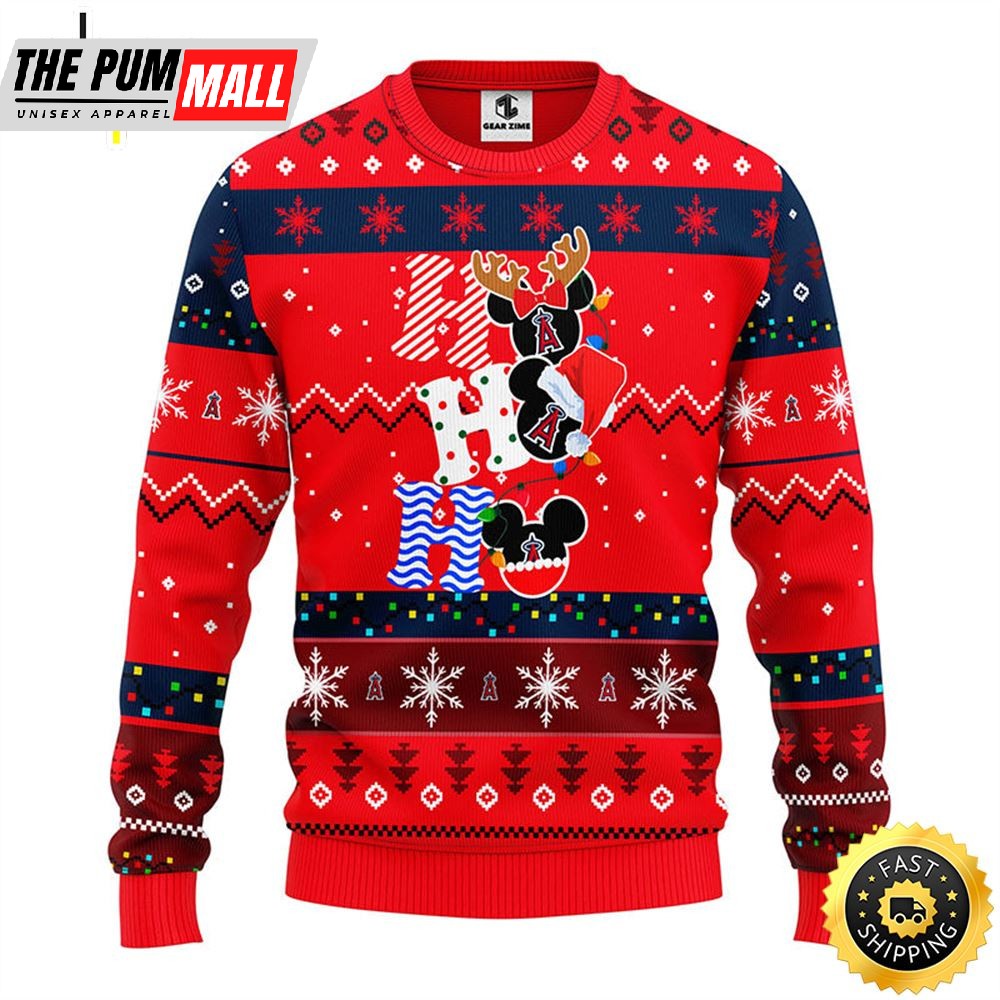 Los Angeles Angels Hohoho Mickey Christmas Ugly Sweater