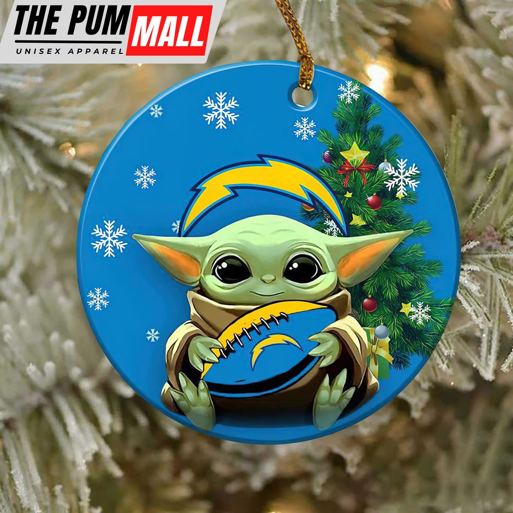 Los Angeles Chargers Baby Yoda NFL Football Ornaments Limited Edition