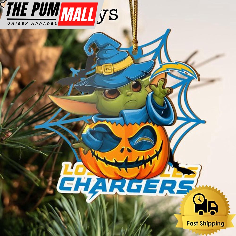Los Angeles Chargers Baby Yoda Pumpkin Halloween Ornament Limited Edition