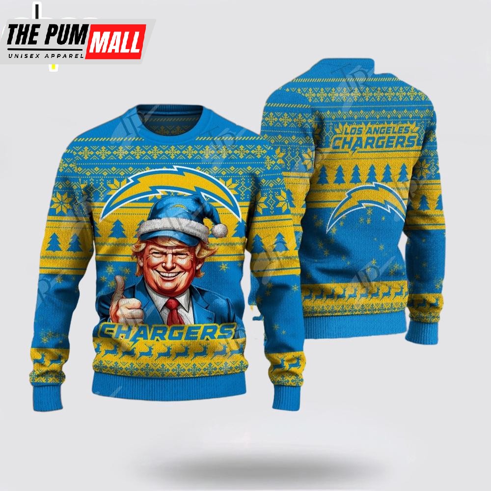 Los Angeles Chargers Christmas Donald Trump Knitted Sweater