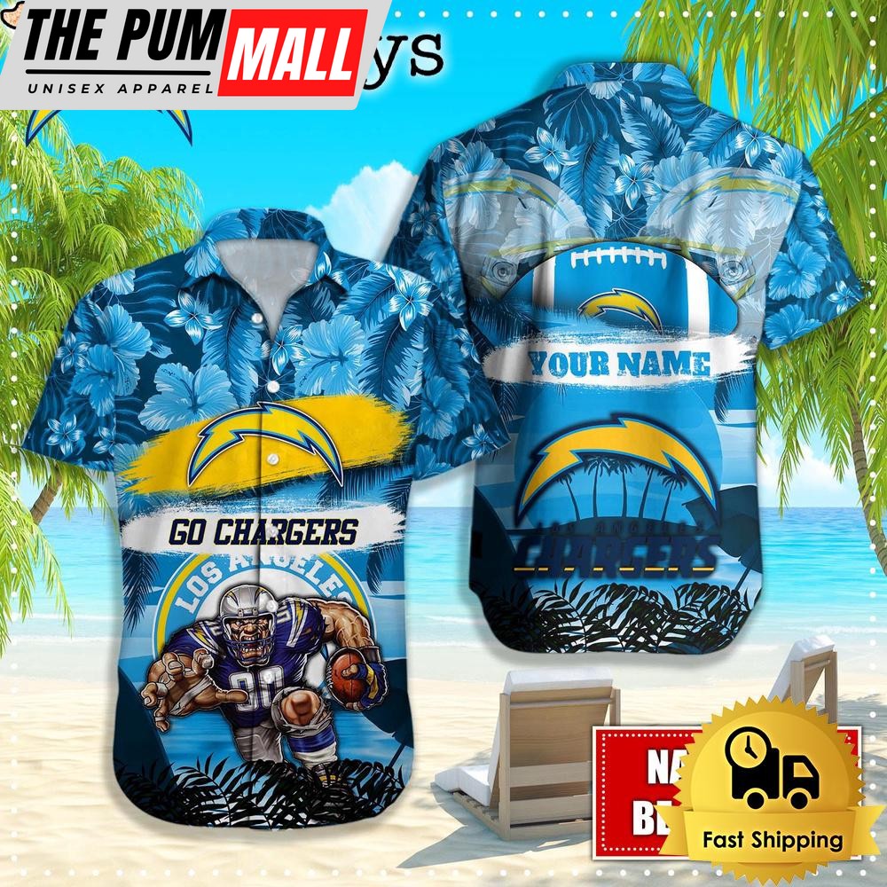Los Angeles Chargers Mascot Football Hawaiian Shirt, NFL Aloha Shirts