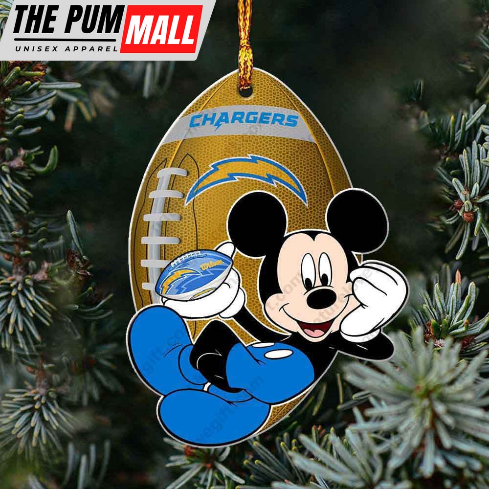 Los Angeles Chargers Mickey Mouse Ornament Disney Christmas Decorations Limited Edition