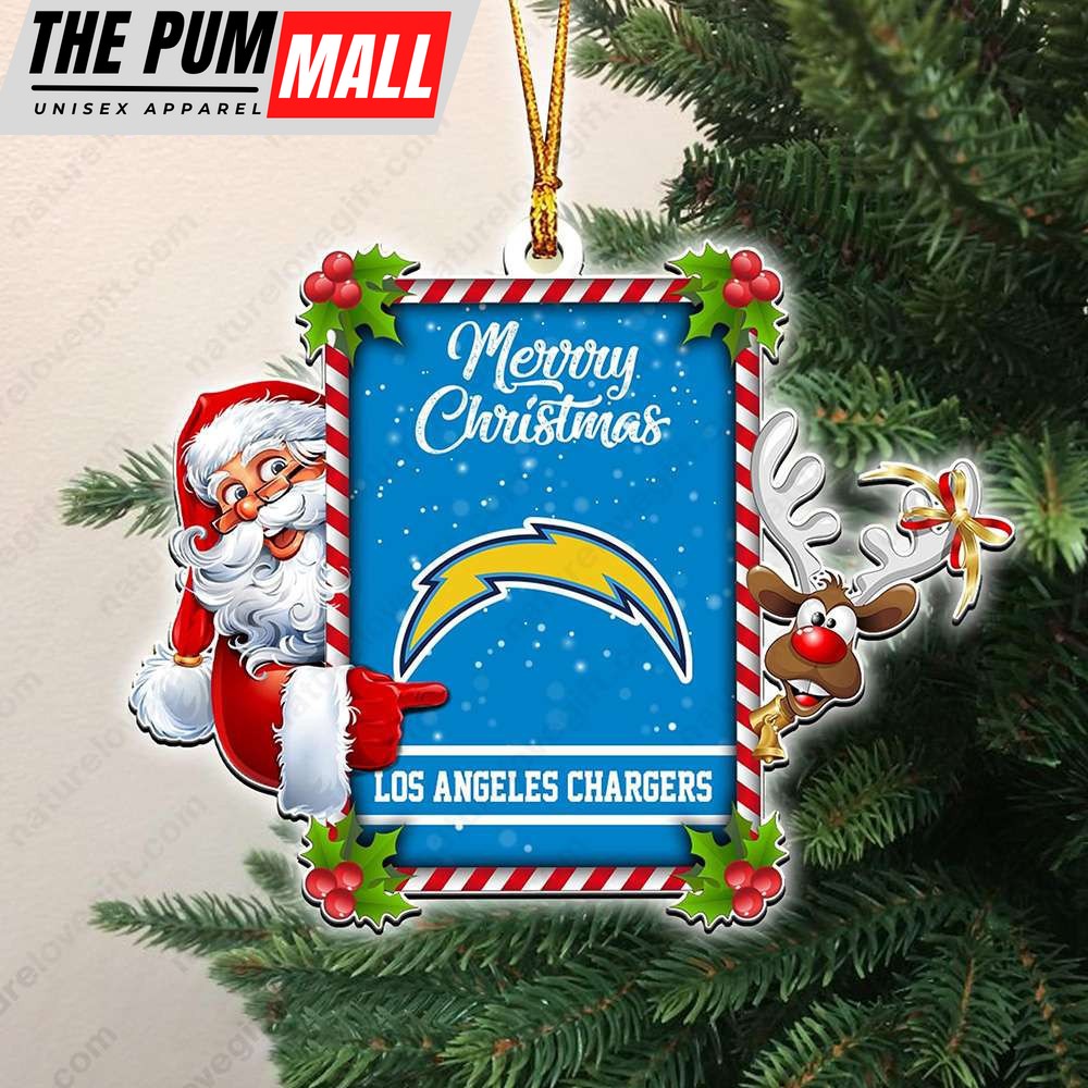 Los Angeles Chargers Santa Reindeer Funny Christmas Ornament NFL Gift Limited Edition
