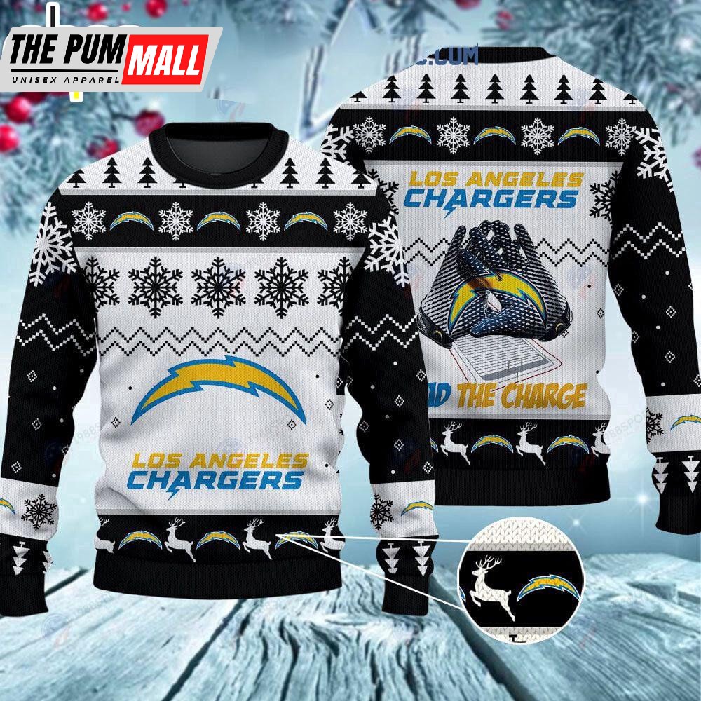 Los Angeles Chargers The Bolts Christmas Ugly Sweater