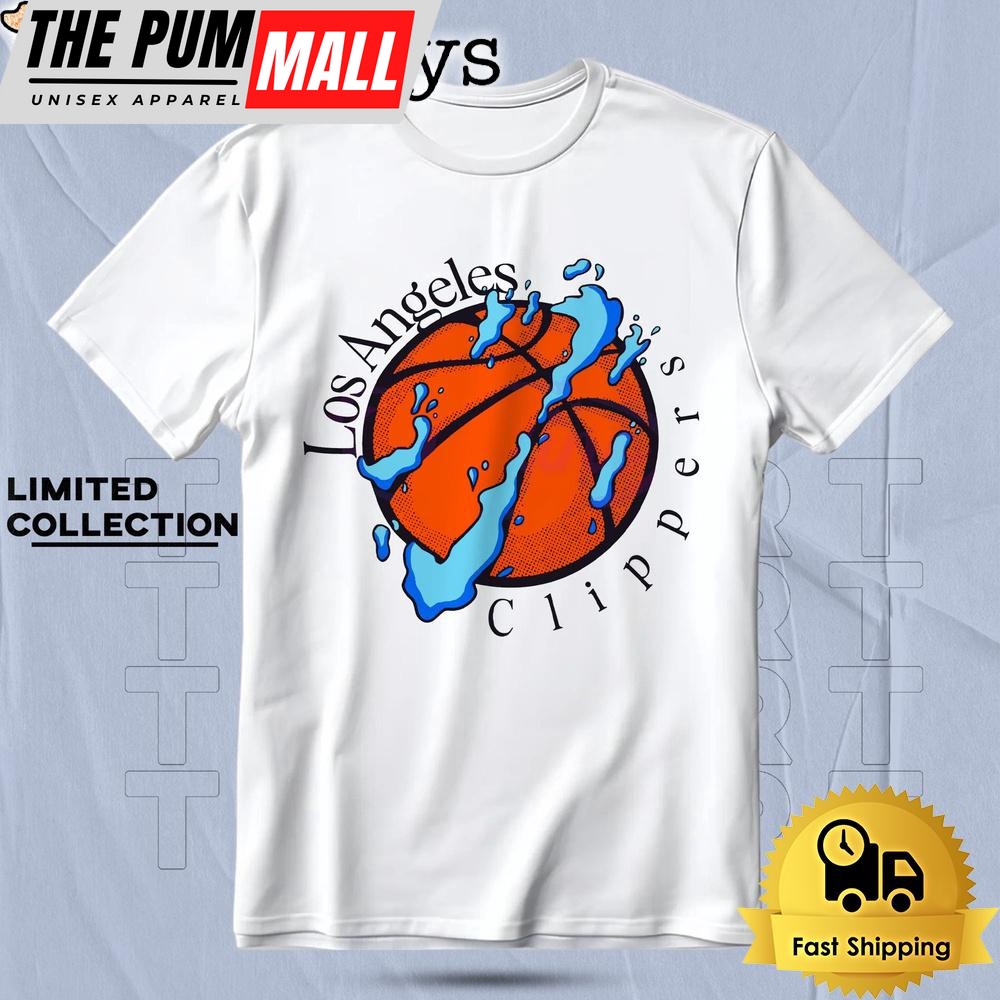 Los Angeles Clippers Water Splash Basketball Graphic T Shirt