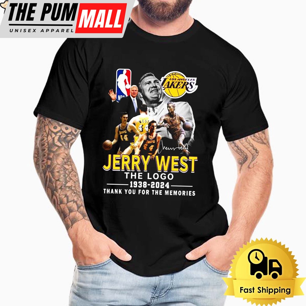 Los Angeles Lakers NBA Jerry West The Logo 1938-2024 Thank You For The Memories T-Shirt