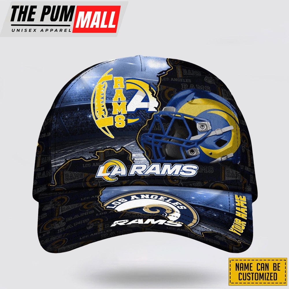 Los Angeles Rams All Over Printed Nfl Baseball Caps Custom Name Caps Best Gift For Fans