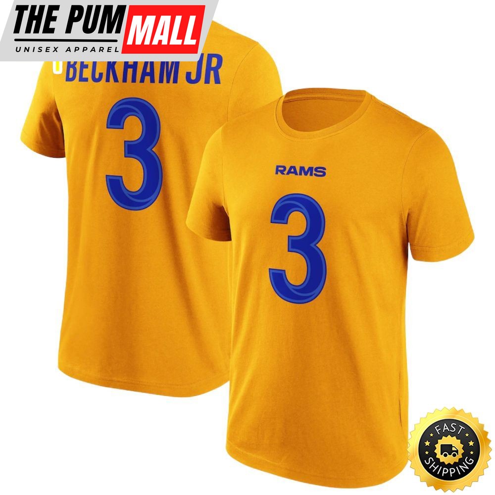 Los Angeles Rams Alternate Odell Beckham Jr 3 Mens T-shirt