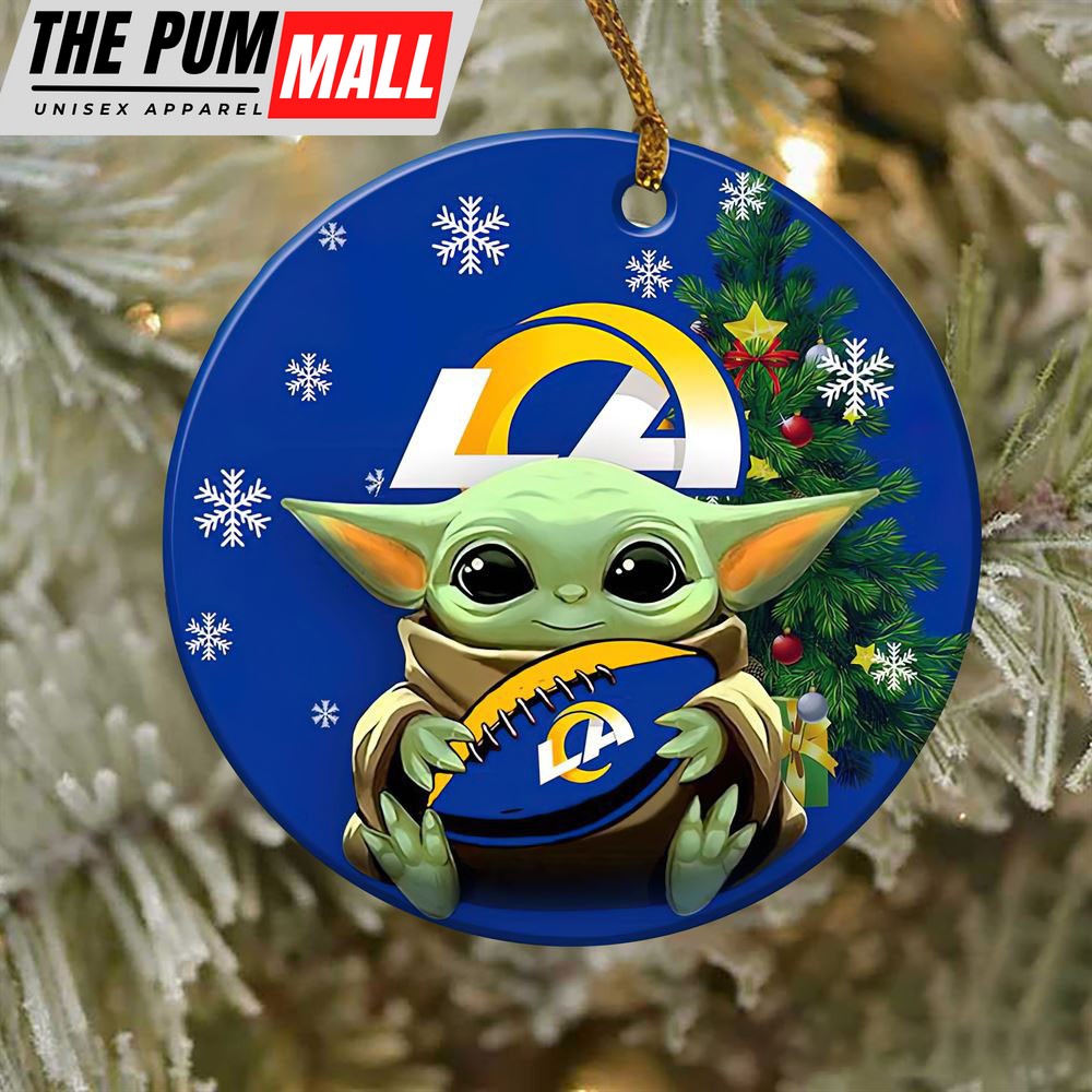 Los Angeles Rams Baby Yoda NFL Football Ornaments Limited Edition