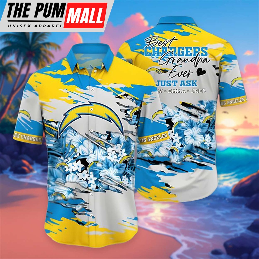 Los Angeles Rams Best Grandpa Ever Just Ask Custom Hawaiian Shirt