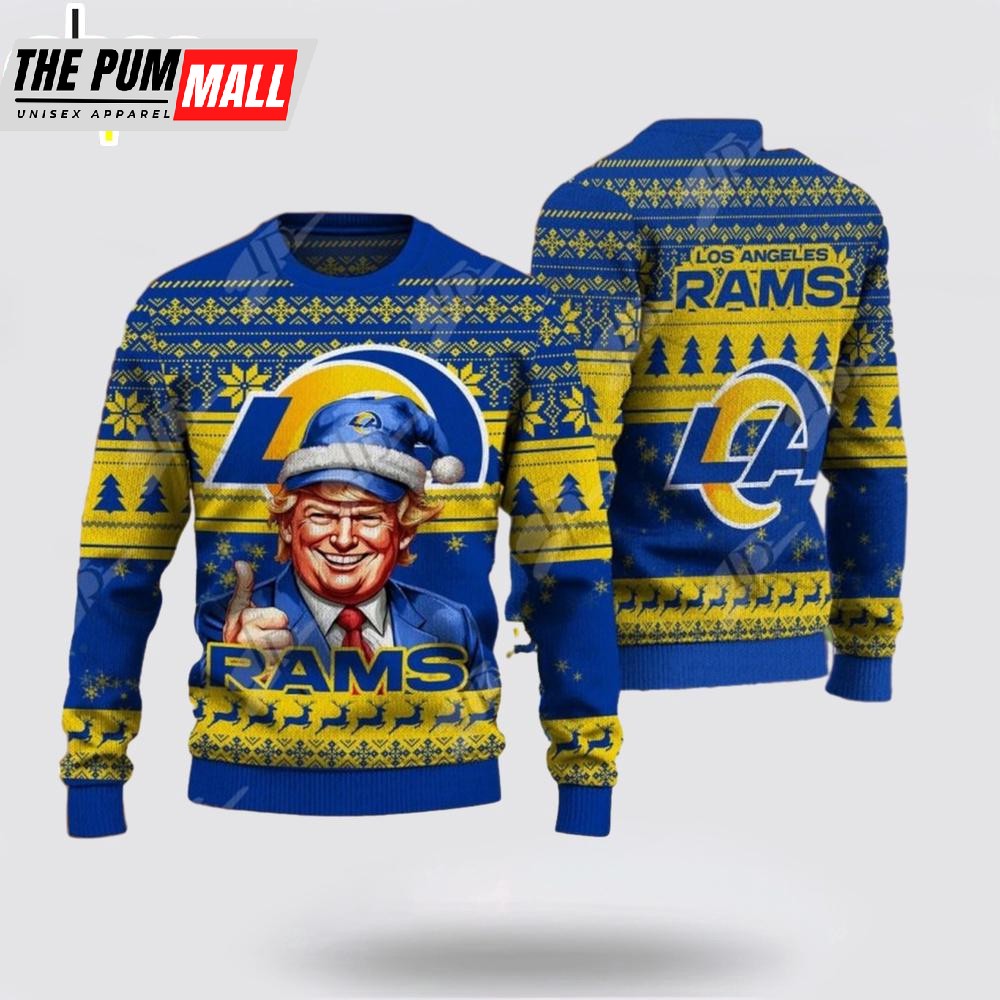 Los Angeles Rams Christmas Donald Trump Knitted Sweater