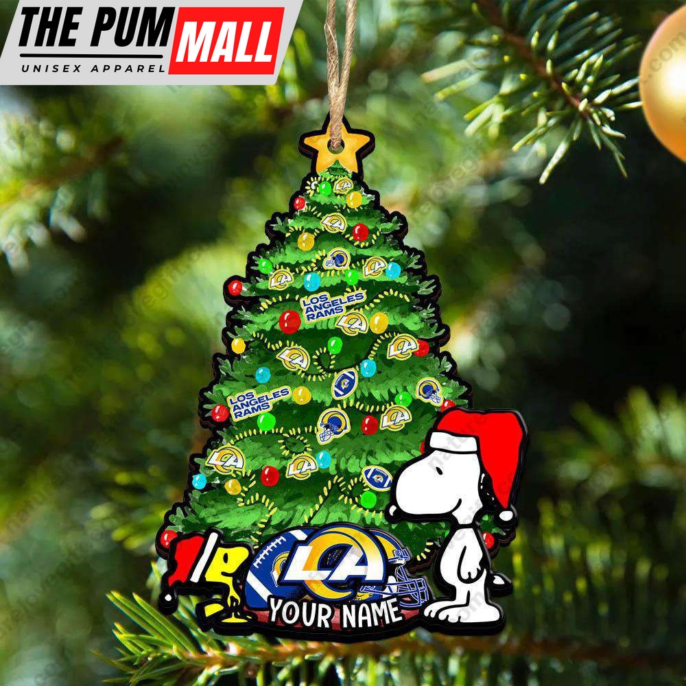 Los Angeles Rams Custom Snoopy Peanuts Christmas Ornament Xmas Tree Decorations Limited Edition