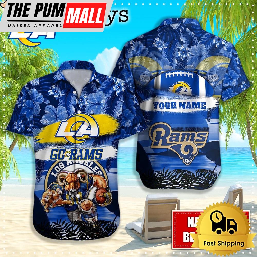 Los Angeles Rams Mascot Football Hawaiian Shirt, NFL Aloha Shirts