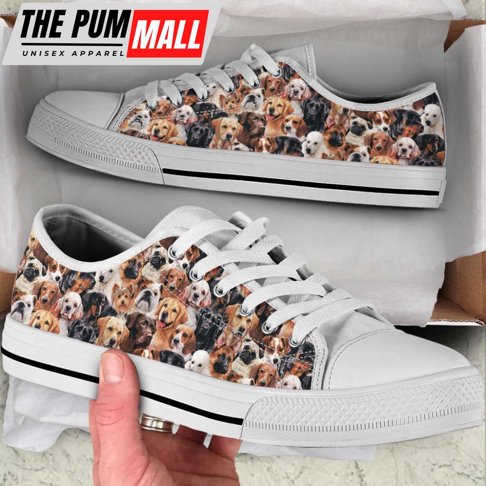 Lots of Dogs Low Top Shoes Canvas Sneakers Casual Shoes For Men And Women