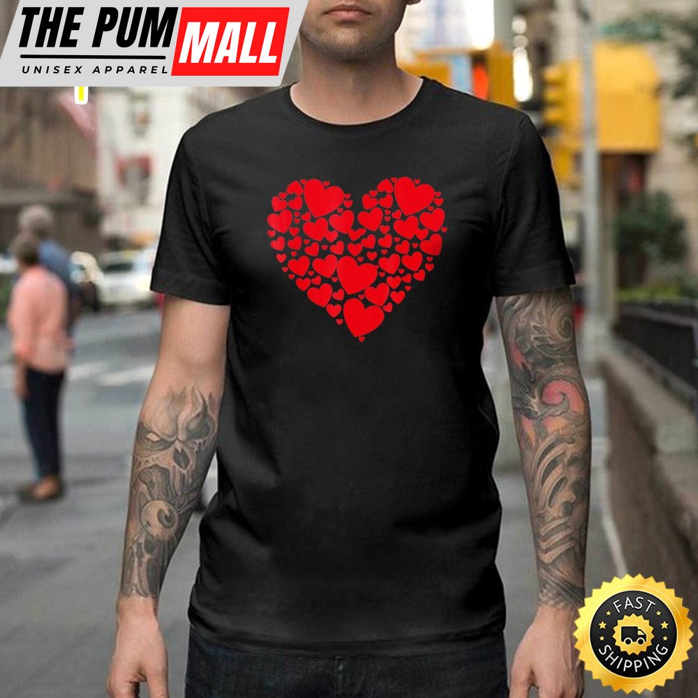 Lots Of Hearts Valentines Day T Shirt – Heart Happy Valentines Day Unisex T-shirt