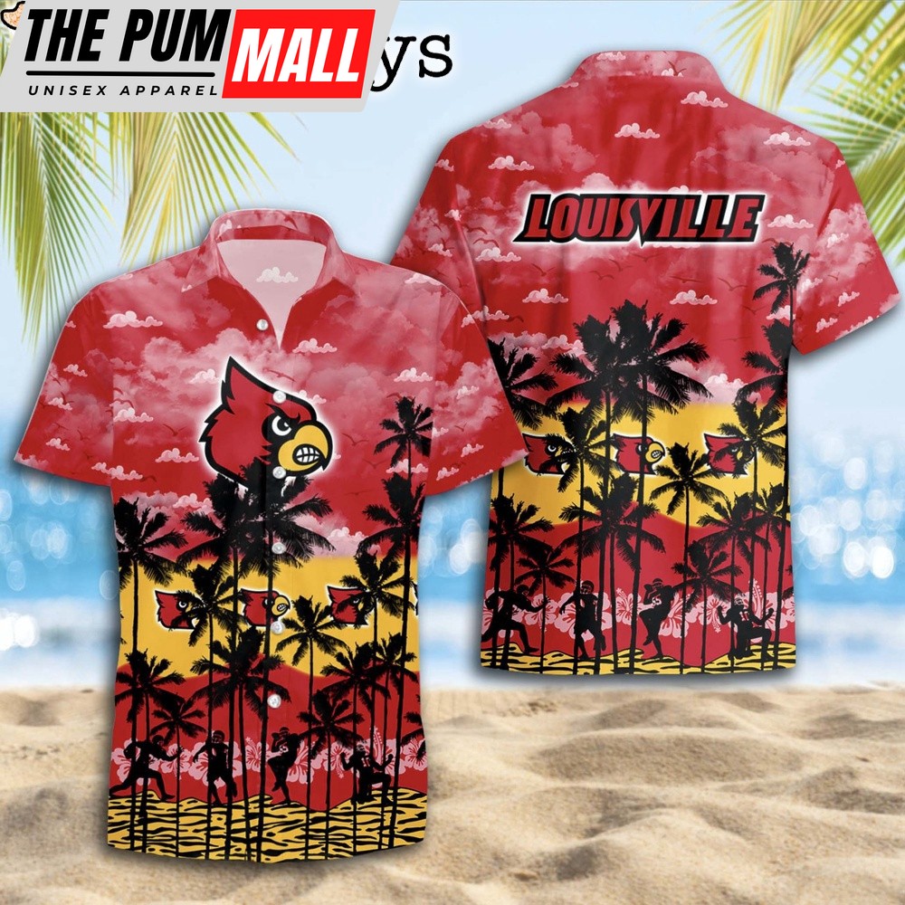 Louisville Cardinals Palms Tree Hawaiian Shirt
