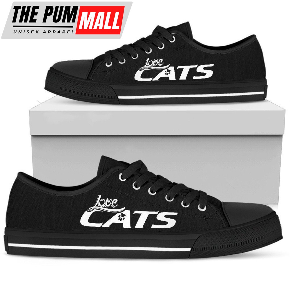 Love Cats Black Women’s Low Top Shoe – Comfortable & Trendy Footwear