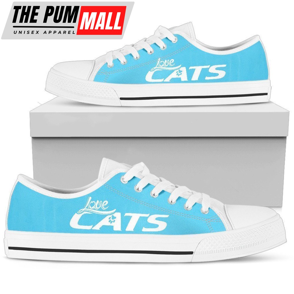 Love Cats Blue Women’s Low Top Shoe: Stylish and Trendy Footwear