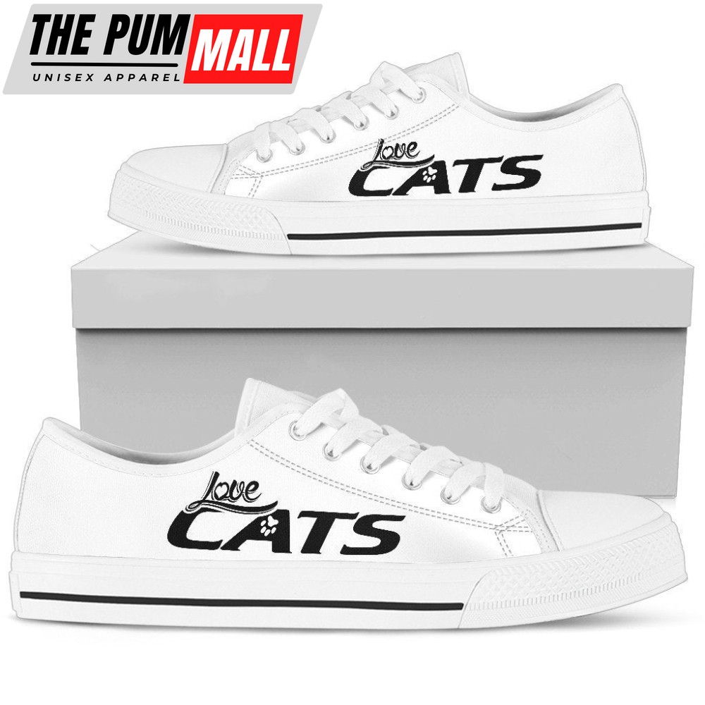 Love Cats White Women’s Low Top Shoe – Stylish & Sustainable Footwear