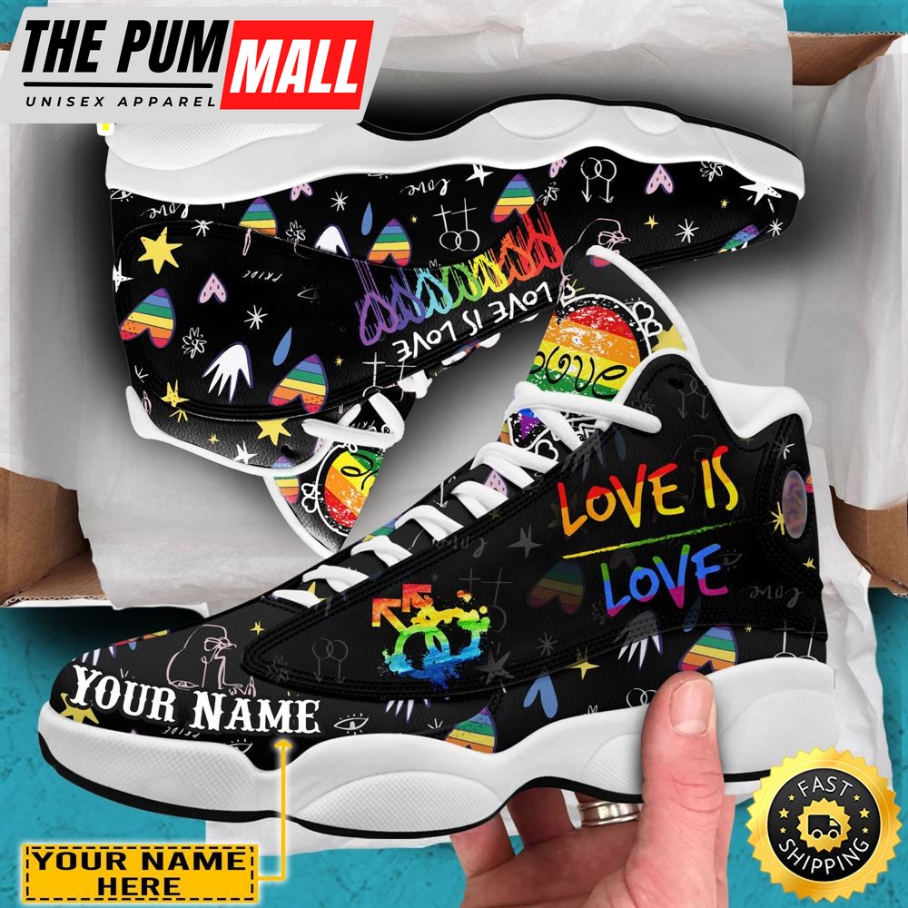 Love Is Love Pride Lgbt Custom Name Jd13 Shoes