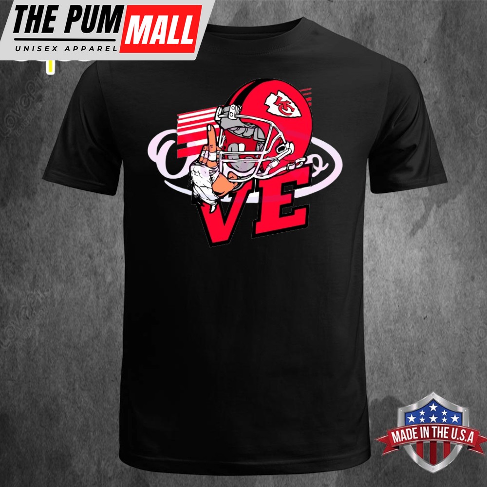 Love Kansas City Chiefs Helmet Unisex Black T-shirt