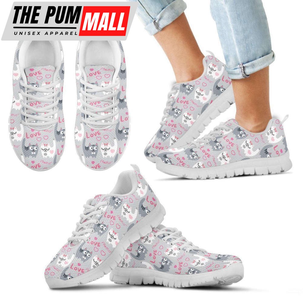 Love Meow Cat Kid’s Sneakers Walking Running Lightweight Casual Shoes For Men And Women