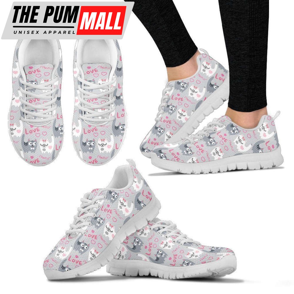 Love Meow Cat Women’s Sneakers Walking Running Lightweight Casual Shoes For Men And Women