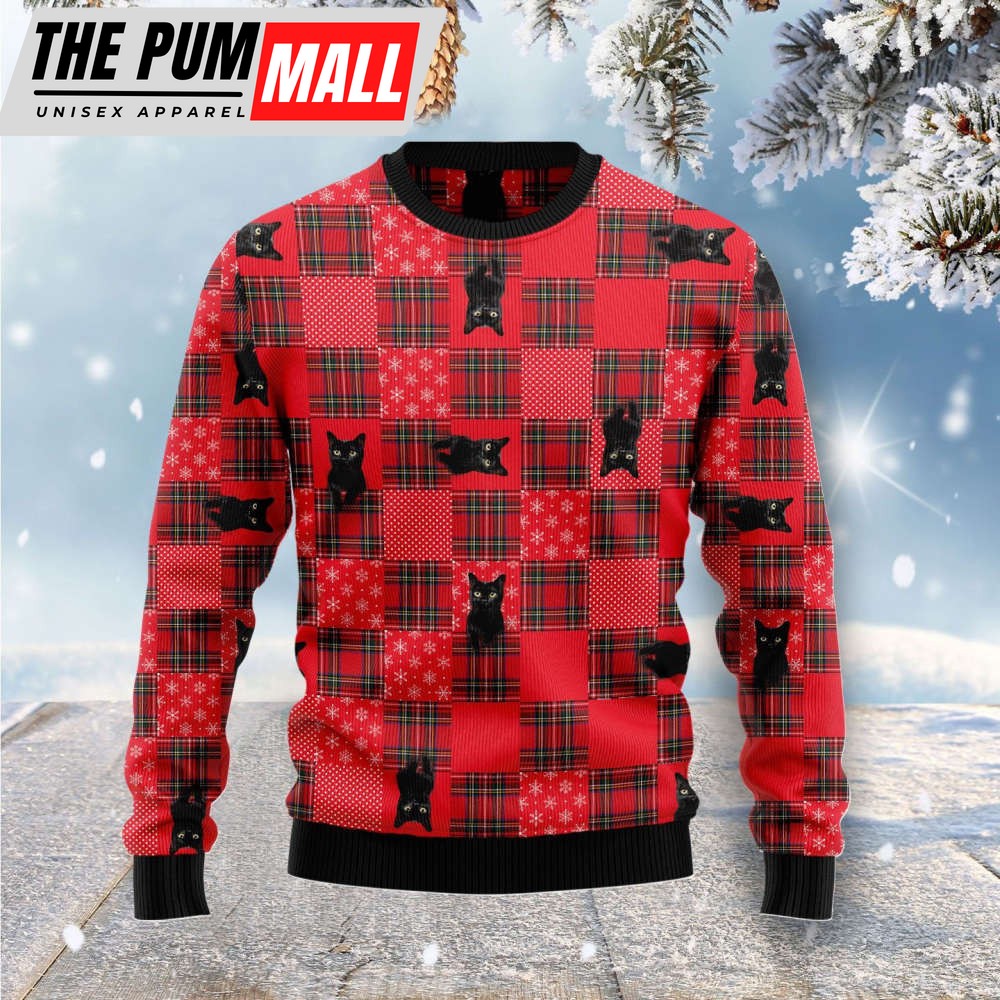 Lovely Black Cat Ugly Christmas Sweater For Men And Women, Gift For Christmas