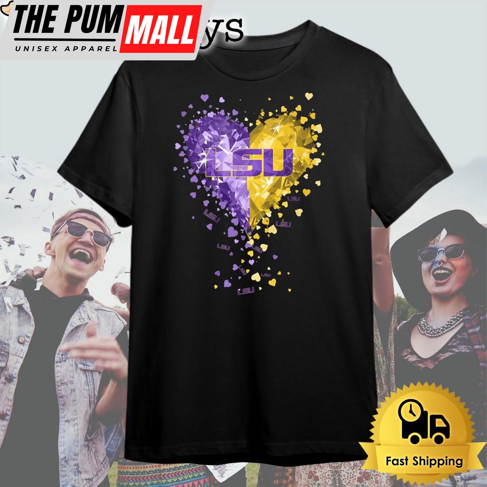 LSU Tigers Crystal Heart T Shirt
