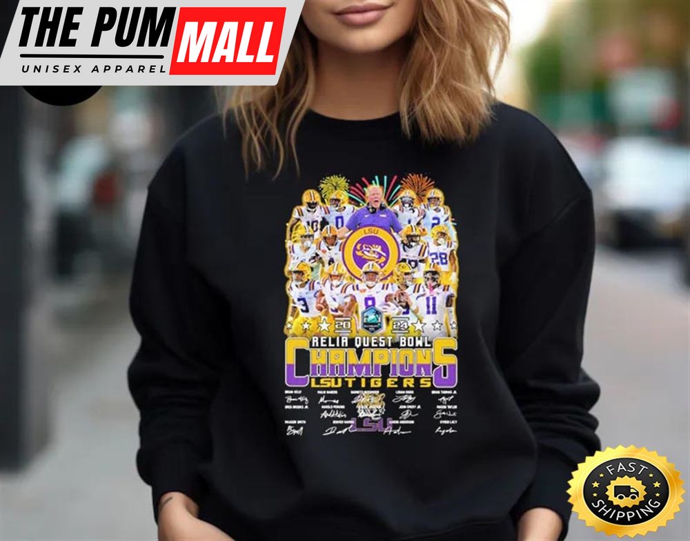 Lsu Tigers Football 2025 Reliaquest Bowl Champions Signatures Unisex T-Shirt