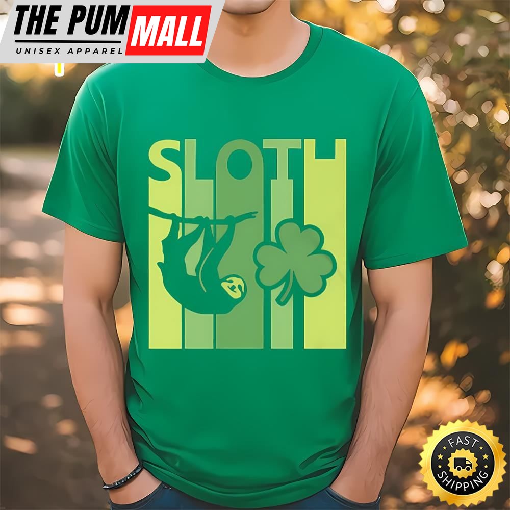 Lucky Sloth St Patricks Day Irish Vintage T-Shirt