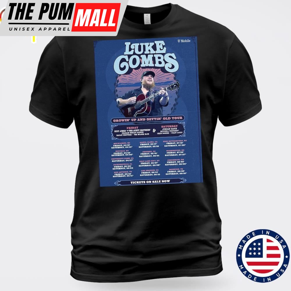 Luke Combs Announces 2025 Growin Up and Gettin Old Tour Unisex T-shirt