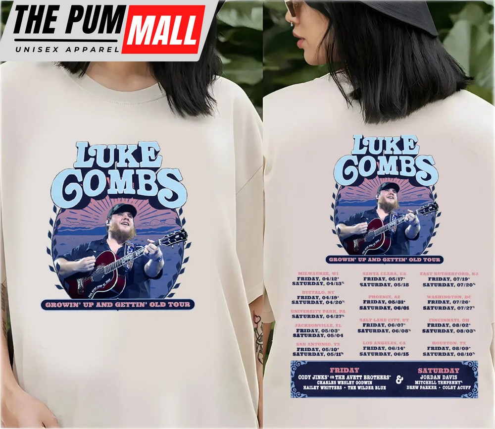 Luke Combs Growing Up and Getting Old Country Music Shirt Tour 2024 For Fans