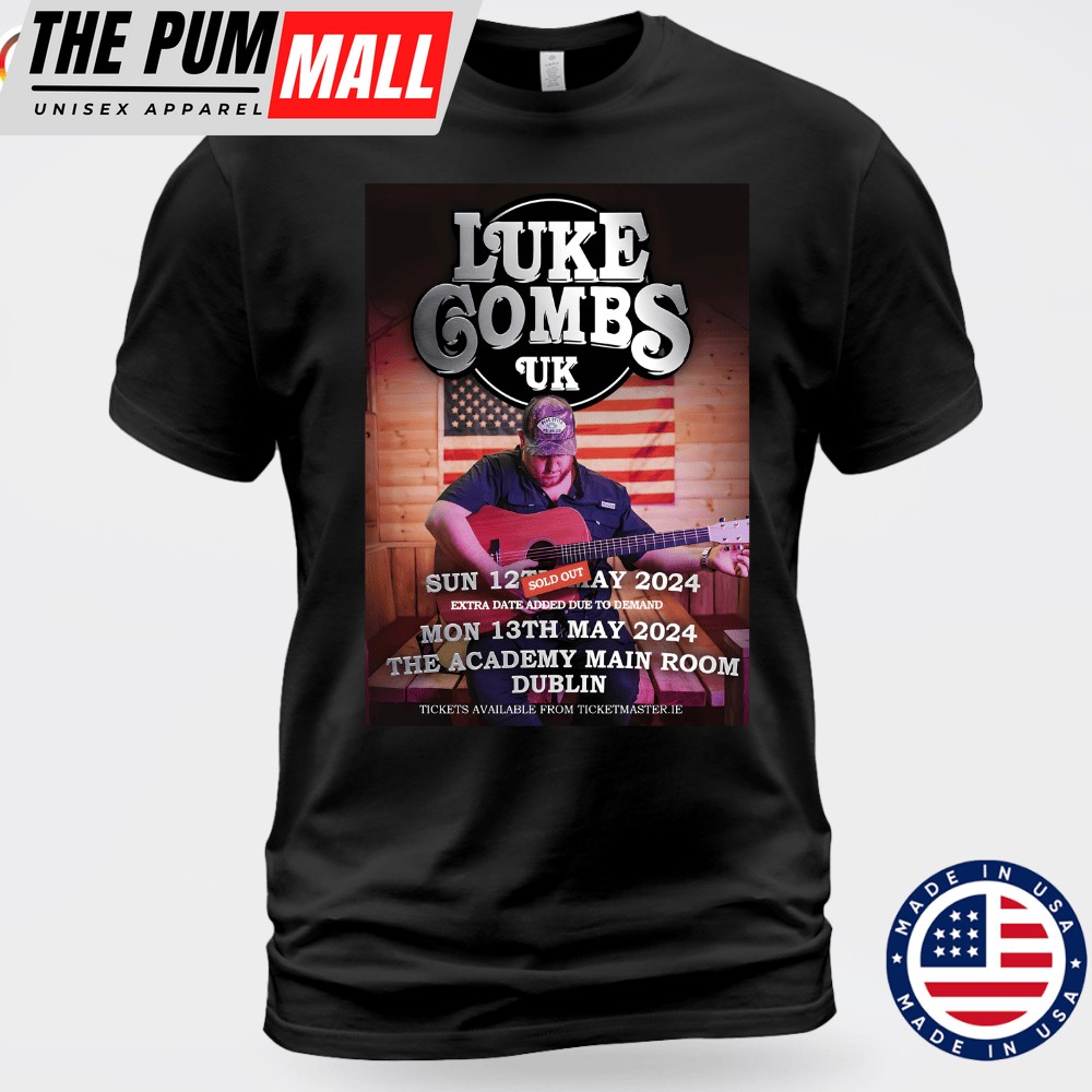 LUKE COMBS UK Getting Old 2025 World Tour Black T-shirt Unisex