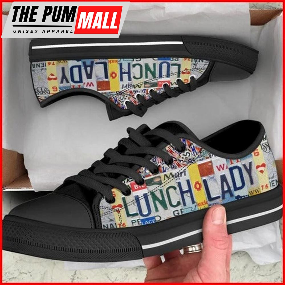 Lunch Lady License Plates Canvas Low Top Shoes – Low Top Shoes Mens, Women