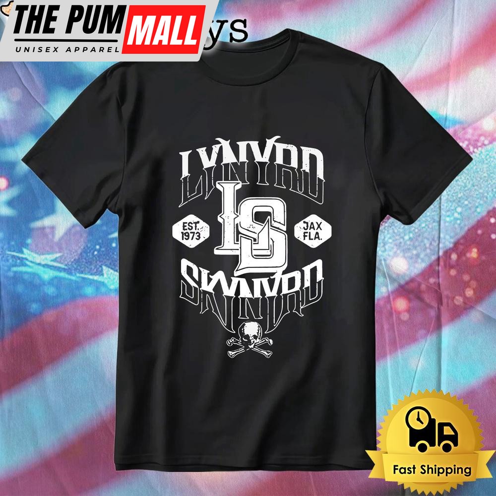 Lynyrd Skynyrd Interlock Skull Logo Jax Florida Rock Band T-Shirt